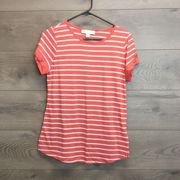 Michael Michael Kors Coral Striped Women's Top New Women's Size Small - Picture 1 of 11